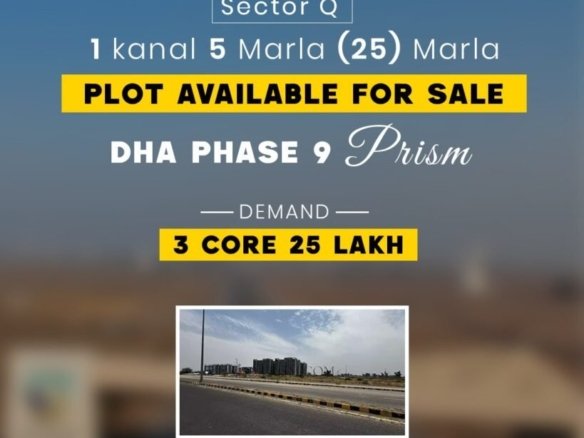 25 Marla Plot For Sale in DHA Phase 9 Prism