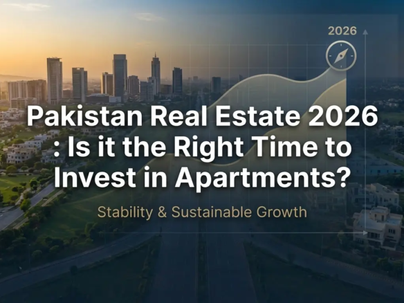 Pakistan Real Estate 2026: Modern apartment investment Lahore skyline and digital property listings verification by THEHMPD.