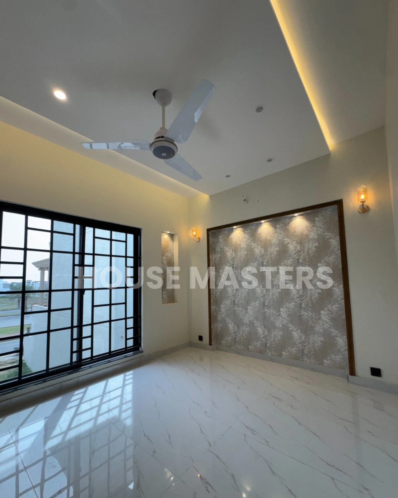 Bright Bedroom Interior modern bedroom with window lighting Bahria Orchard Lahore house