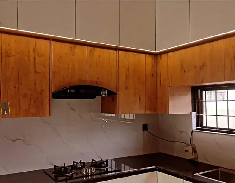 Modern kitchen in 5 Marla double-story house for sale in DHA Rahbar