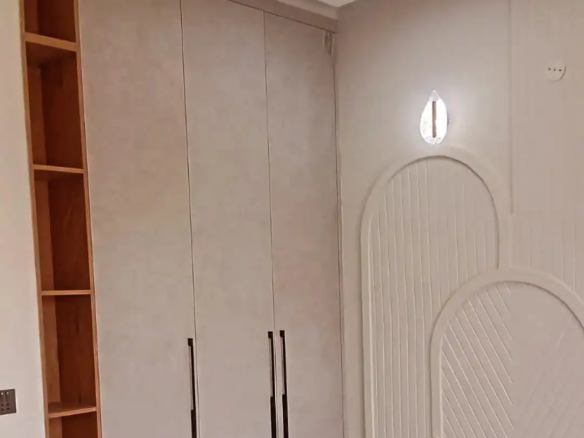 Bedroom with attached bathroom in 5 Marla DHA Rahbar house