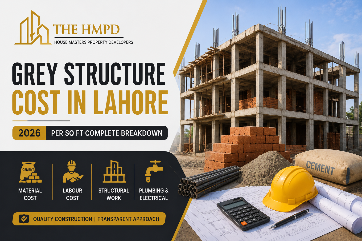 Grey Structure Cost in Lahore 2026 – Per Sq Ft