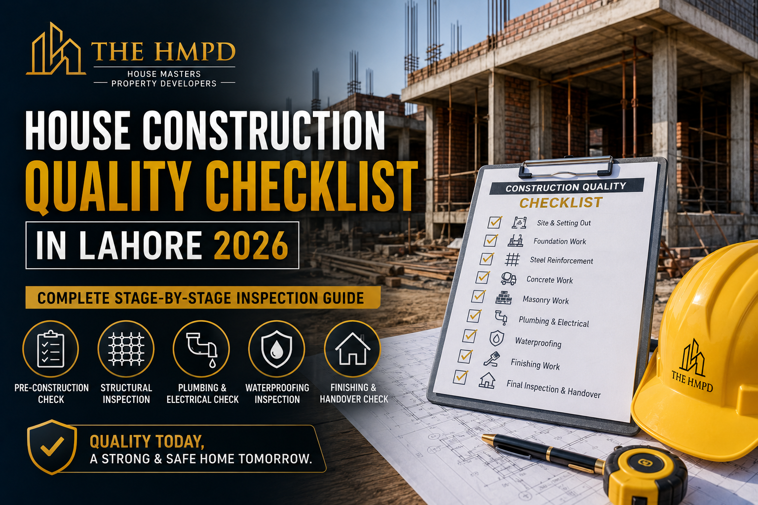 House Construction Quality Checklist in Lahore 2026 – Complete Stage-by-Stage Inspection Guide