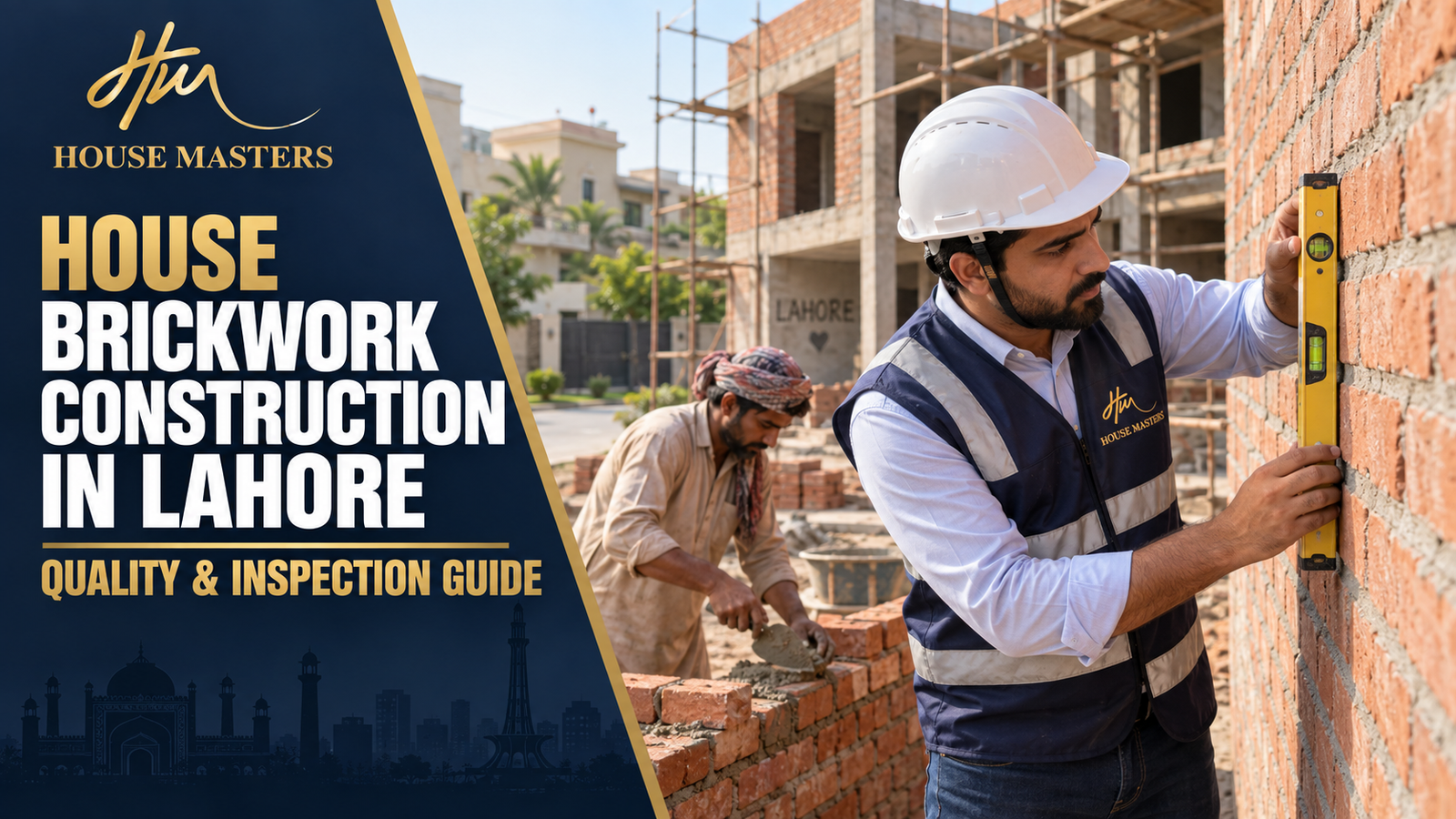 House brickwork construction in Lahore quality inspection by House Masters
